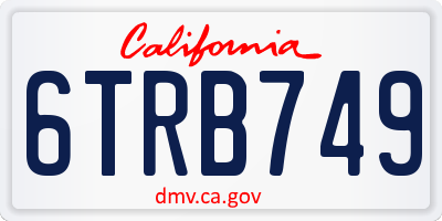 CA license plate 6TRB749