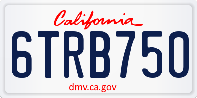 CA license plate 6TRB750