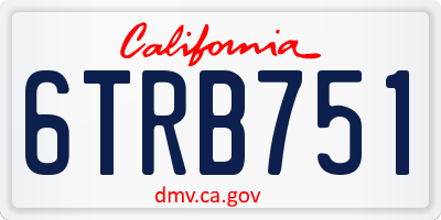 CA license plate 6TRB751