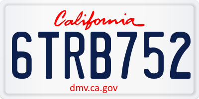 CA license plate 6TRB752
