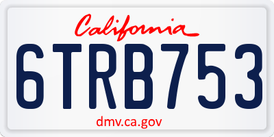 CA license plate 6TRB753