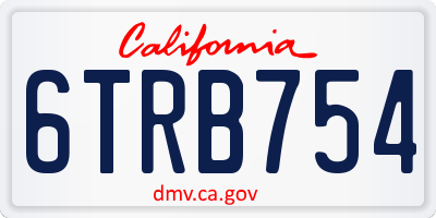 CA license plate 6TRB754