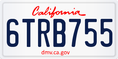 CA license plate 6TRB755