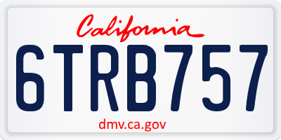 CA license plate 6TRB757