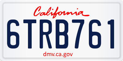 CA license plate 6TRB761