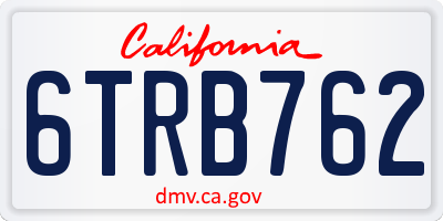 CA license plate 6TRB762