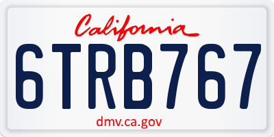 CA license plate 6TRB767