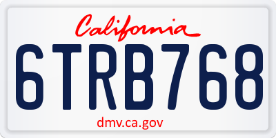 CA license plate 6TRB768