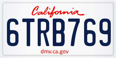 CA license plate 6TRB769