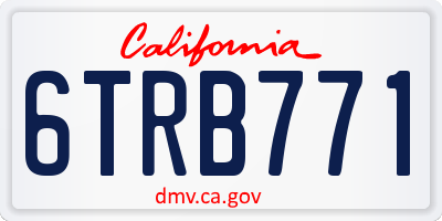 CA license plate 6TRB771