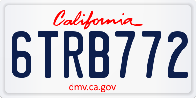 CA license plate 6TRB772