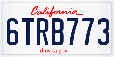 CA license plate 6TRB773