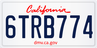 CA license plate 6TRB774