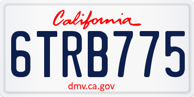 CA license plate 6TRB775