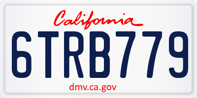 CA license plate 6TRB779