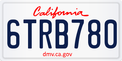 CA license plate 6TRB780