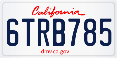 CA license plate 6TRB785