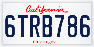 CA license plate 6TRB786