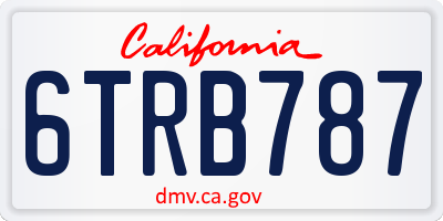 CA license plate 6TRB787