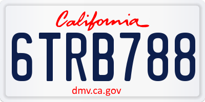 CA license plate 6TRB788