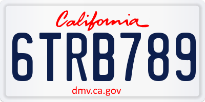 CA license plate 6TRB789