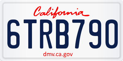 CA license plate 6TRB790