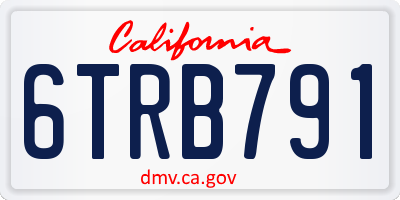 CA license plate 6TRB791