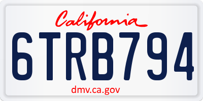 CA license plate 6TRB794