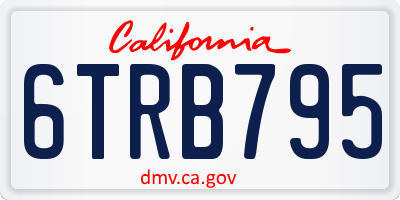 CA license plate 6TRB795