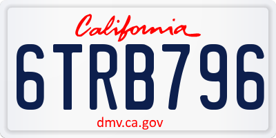 CA license plate 6TRB796