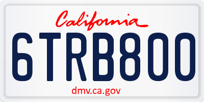CA license plate 6TRB800
