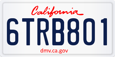 CA license plate 6TRB801