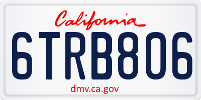 CA license plate 6TRB806