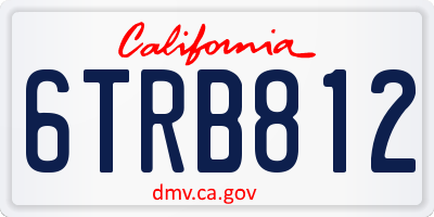 CA license plate 6TRB812