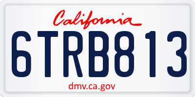 CA license plate 6TRB813