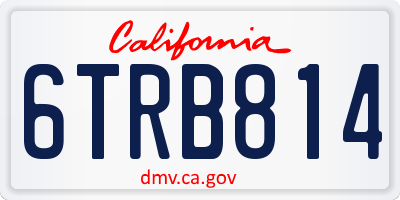 CA license plate 6TRB814