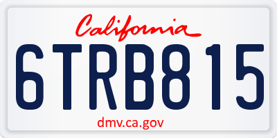 CA license plate 6TRB815