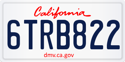 CA license plate 6TRB822