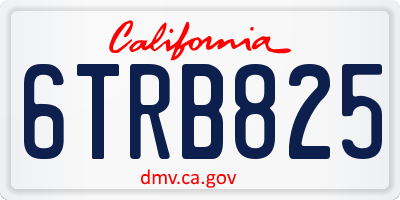 CA license plate 6TRB825