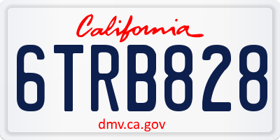 CA license plate 6TRB828