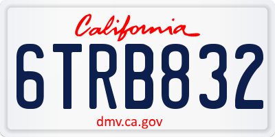 CA license plate 6TRB832