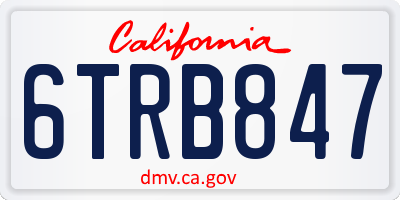 CA license plate 6TRB847