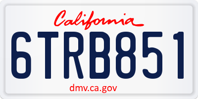 CA license plate 6TRB851