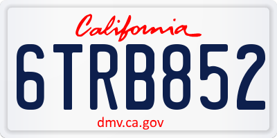 CA license plate 6TRB852