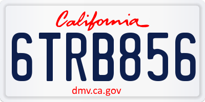 CA license plate 6TRB856