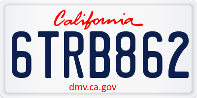 CA license plate 6TRB862