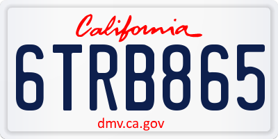 CA license plate 6TRB865