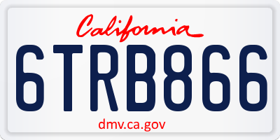 CA license plate 6TRB866