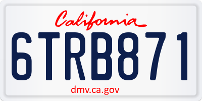 CA license plate 6TRB871