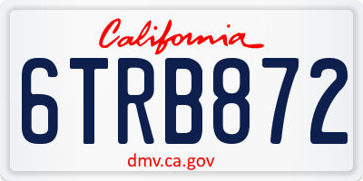 CA license plate 6TRB872